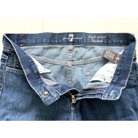 Women's 7 For All Mankind High Waist Boot Cut Denim/Blue Jeans Size 29 - Picture 8 of 11